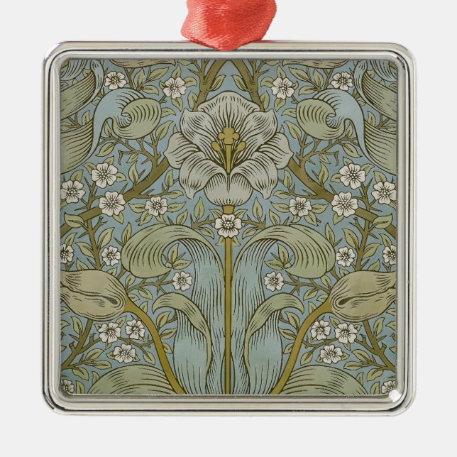 William Morris Spring Thicket Classic Pattern Metal Ornament (Front)