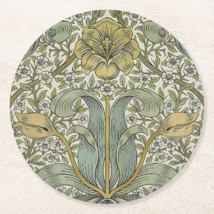 William Morris Spring Thicket Classic Pattern Round Paper Coaster