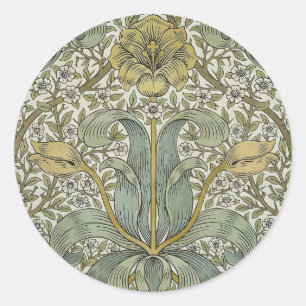 William Morris Spring Thicket Yellow Floral Art Classic Round Sticker