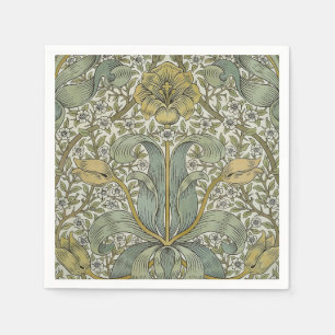William Morris Spring Thicket Yellow Floral Art Napkin