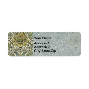 William Morris Spring Thicket Yellow Floral Art Return Address Label