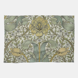 William Morris Spring Thicket Yellow Floral Art Tea Towel