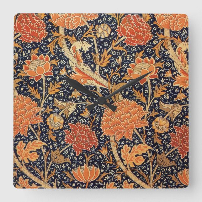 WILLIAM MORRIS SQUARE WALL CLOCK (Front)