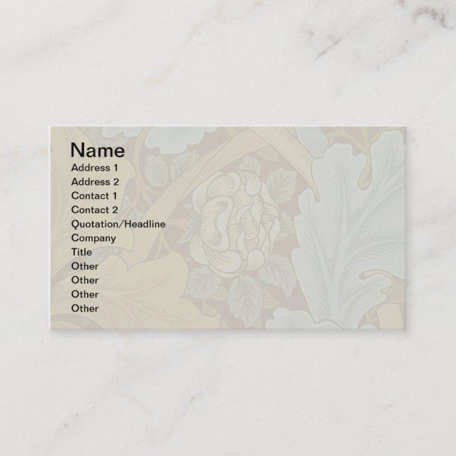 William Morris St James Acanthus Wallpaper Business Card (Front)