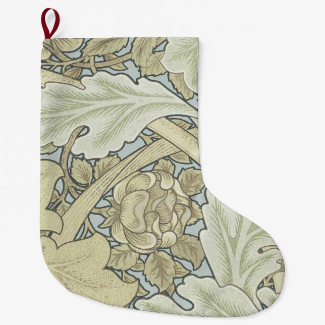 William Morris St James Acanthus Wallpaper Large Christmas Stocking (Front)