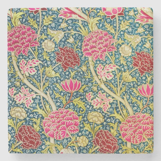 William Morris Stone Coaster, Antique Cray Design Stone Coaster (Front)