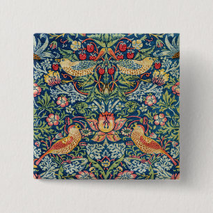 William Morris - Strawberry Thief 15 Cm Square Badge