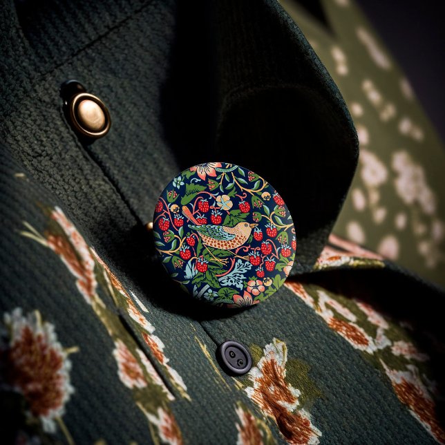 William Morris Strawberry Thief 3 Cm Round Badge (Creator Uploaded)