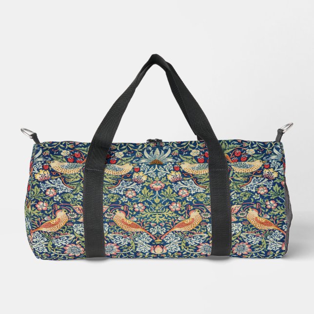 William Morris Strawberry Thief Art Birds Duffle Bag (Front)