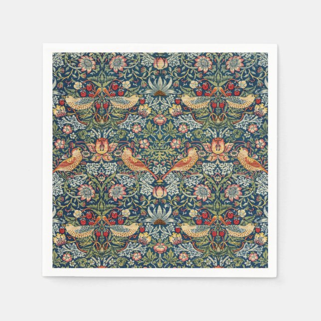 William Morris Strawberry Thief Artistic Napkins (Front)
