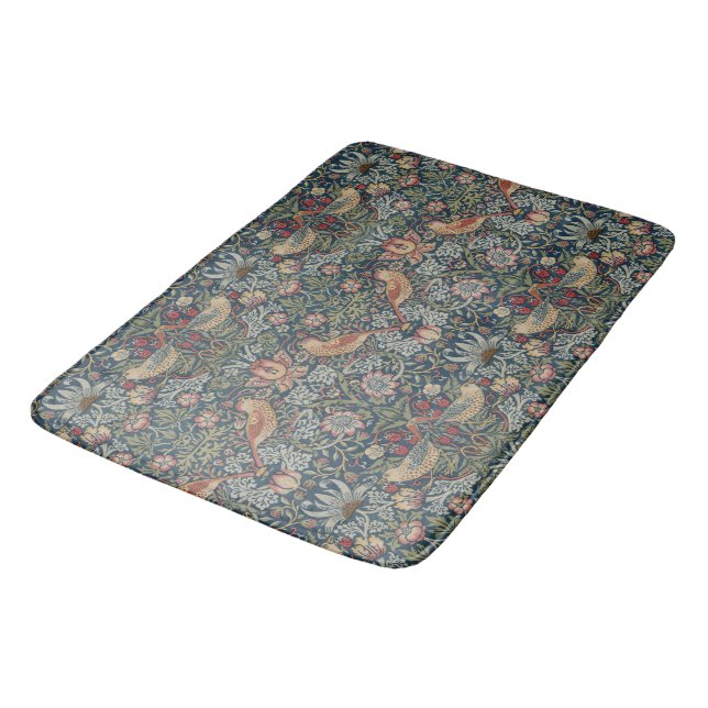 William Morris: Strawberry Thief Bath Mat (Angled)