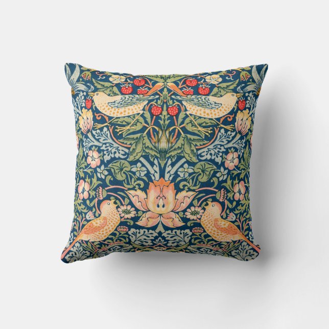 William Morris Strawberry thief birds Cushion (Back)