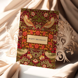 William Morris Strawberry Thief Birthday Card