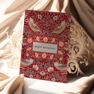 William Morris Strawberry Thief Birthday Card