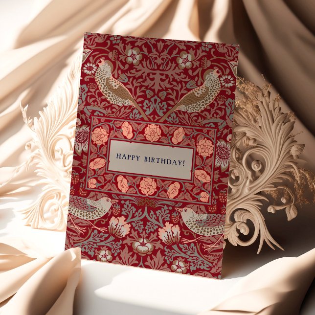 William Morris Strawberry Thief Birthday Card (Creator Uploaded)