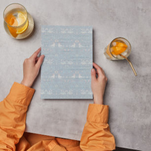 William Morris Strawberry Thief Blue Vintage Lined Custom Letterhead