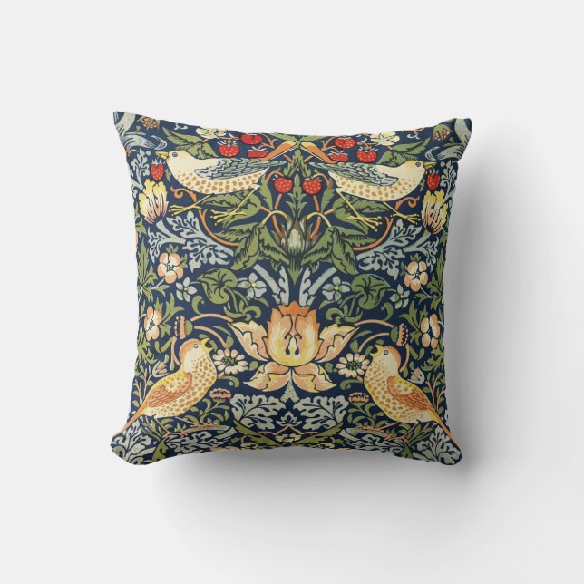 William Morris Strawberry Thief Cushion (Front)
