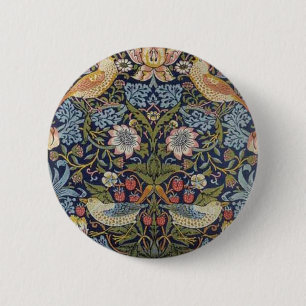 William Morris Strawberry Thief Design 1883 6 Cm Round Badge