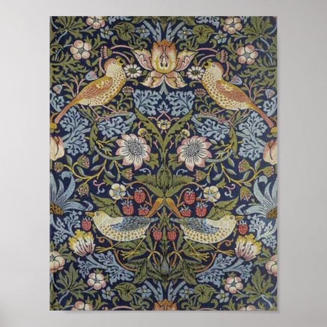 William Morris Strawberry Thief Design 1883 Poster (Front)