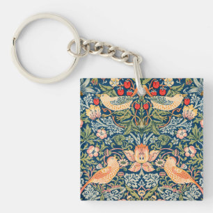 William Morris Strawberry Thief Design Key Ring