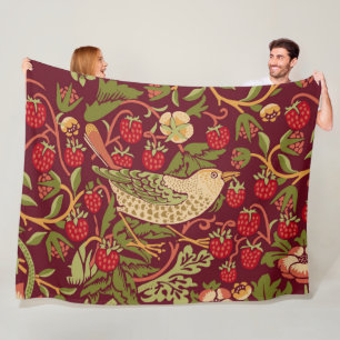 William Morris Strawberry Thief Fleece Blanket