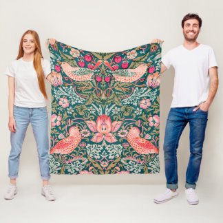 William Morris Strawberry Thief Fleece Blanket