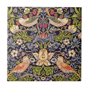 William Morris Strawberry Thief Floral Art Nouveau Ceramic Tile
