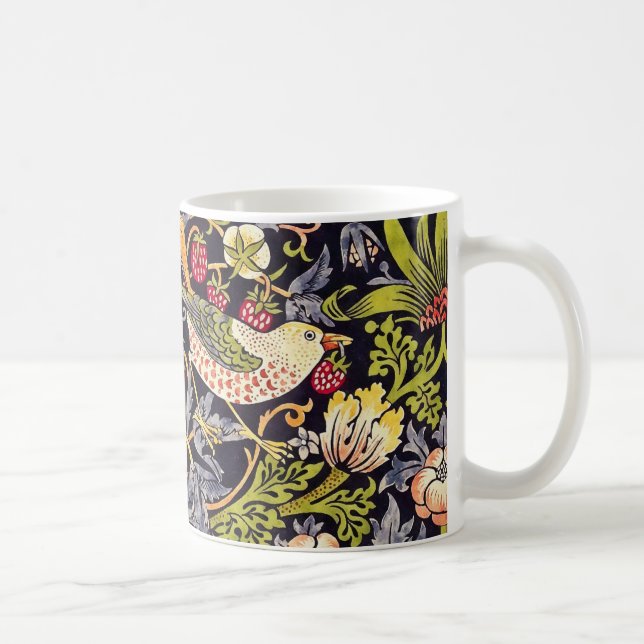 William Morris Strawberry Thief Floral Art Nouveau Coffee Mug (Right)