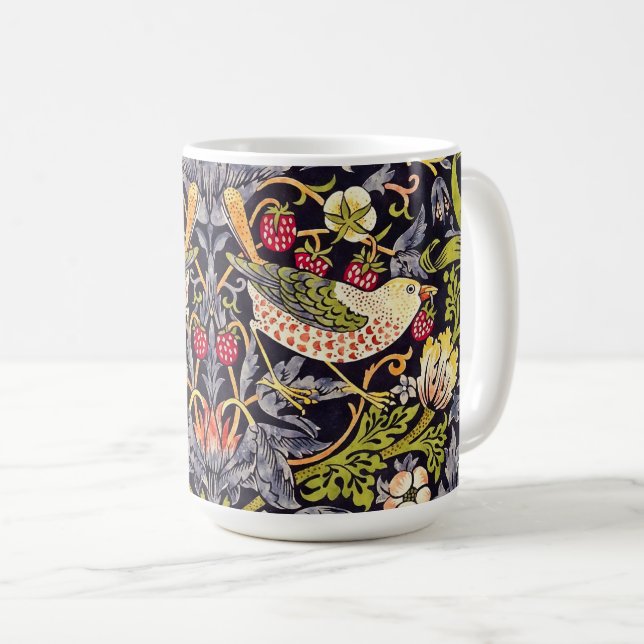 William Morris Strawberry Thief Floral Art Nouveau Coffee Mug (Front Right)