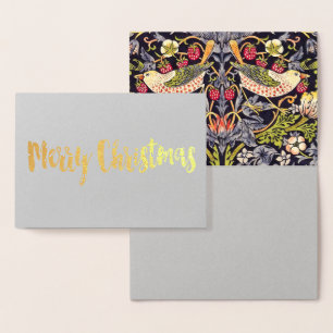 William Morris Strawberry Thief Floral Art Nouveau Foil Card