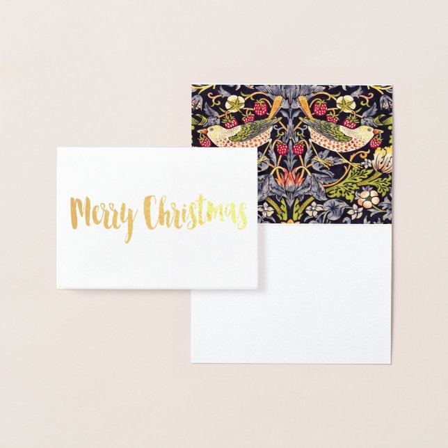 William Morris Strawberry Thief Floral Art Nouveau Foil Card (Display)