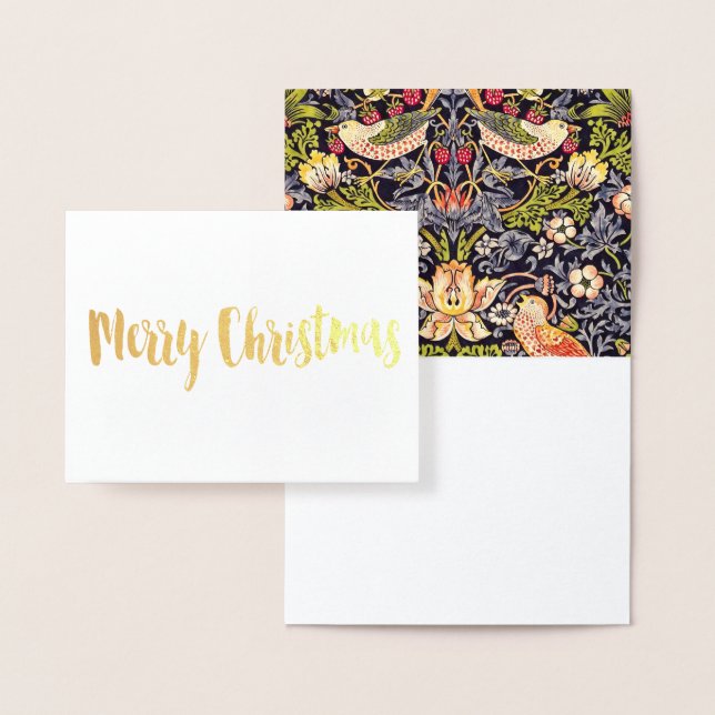 William Morris Strawberry Thief Floral Art Nouveau Foil Card (Display)