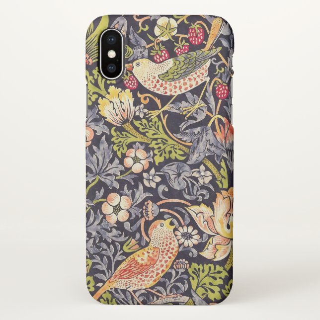 William Morris Strawberry Thief Floral Art Nouveau iPhone Case (Back)