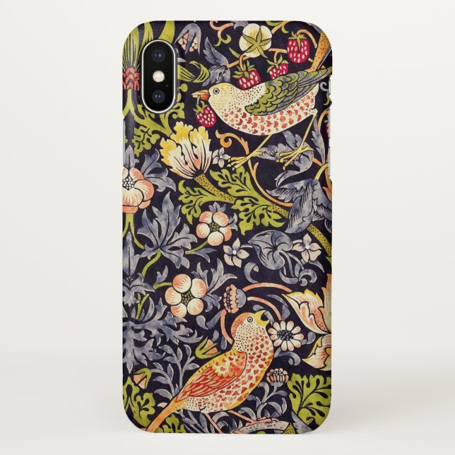 William Morris Strawberry Thief Floral Art Nouveau iPhone Case (Back)