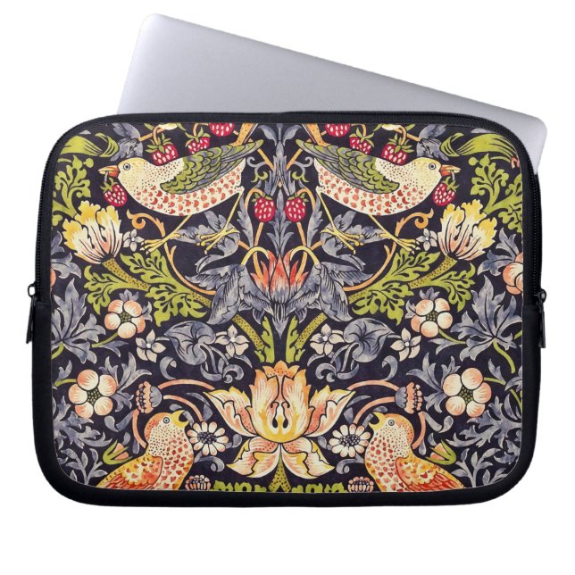 William Morris Strawberry Thief Floral Art Nouveau Laptop Sleeve (Front)