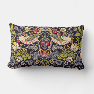 William Morris Strawberry Thief Floral Art Nouveau Lumbar Cushion