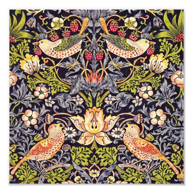 William Morris Strawberry Thief Floral Art Nouveau Photo Print (Front)