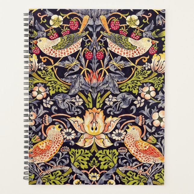 William Morris Strawberry Thief Floral Art Nouveau Planner (Front)