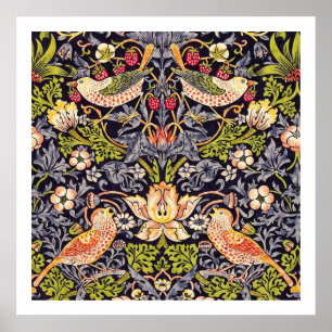 William Morris Strawberry Thief Floral Art Nouveau Poster