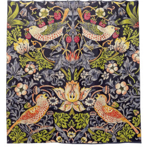William Morris Strawberry Thief Floral Art Nouveau Shower Curtain