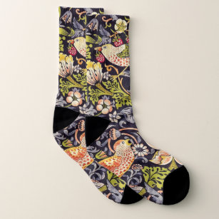 William Morris Strawberry Thief Floral Art Nouveau Socks