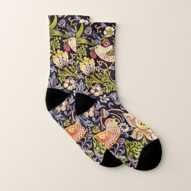 William Morris Strawberry Thief Floral Art Nouveau Socks (Pair)