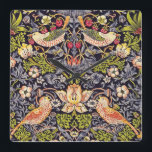 William Morris Strawberry Thief Floral Art Nouveau Square Wall Clock<br><div class="desc">William Morris Strawberry Thief Floral Art Nouveau Watercolor Painting Strawberry Thief is one of William Morris's most popular repeating designs for textiles. It takes as its subject the thrushes that Morris found stealing fruit in his kitchen garden of his countryside home, Kelmscott Manor, in Oxfordshire. William Morris was an English...</div>