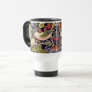 William Morris Strawberry Thief Floral Art Nouveau Travel Mug