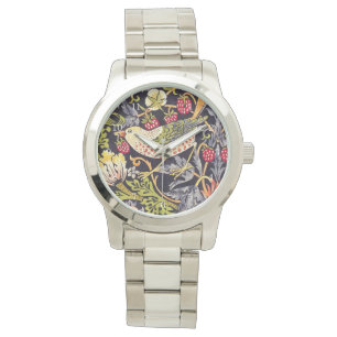 William Morris Strawberry Thief Floral Art Nouveau Watch