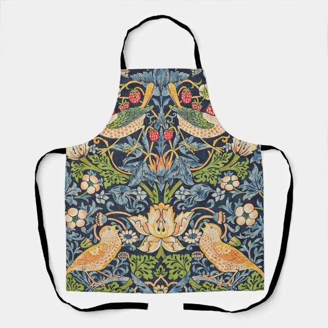 William Morris Strawberry Thief Floral Pattern Apron (Front)