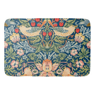 William Morris Strawberry Thief Floral Pattern Bath Mat