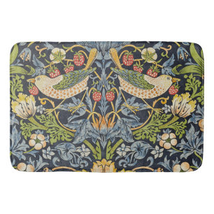 William Morris - Strawberry Thief Floral Pattern Bath Mat
