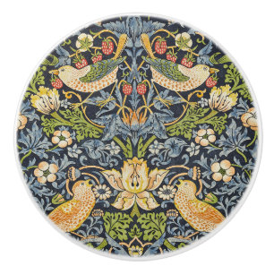 William Morris - Strawberry Thief Floral Pattern Ceramic Knob
