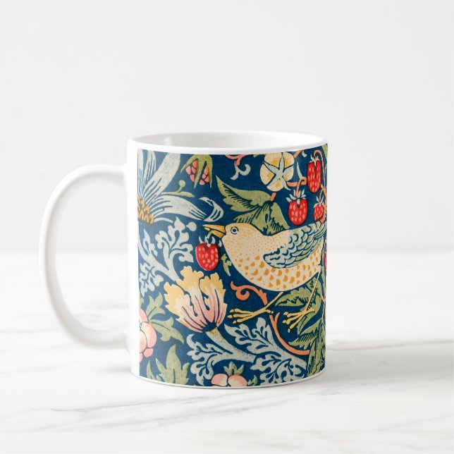 William Morris Strawberry Thief Floral Pattern Coffee Mug (Left)